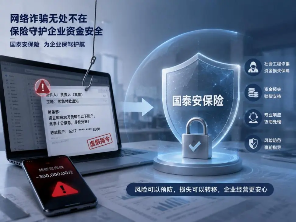 被骗转走的公司资金，网络保险能不能赔？认识“社会工程诈骗保障”(图1)