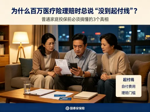 为什么百万医疗险理赔时总说“没到起付线”？普通家庭投保前必须搞懂的3个真相(图1)