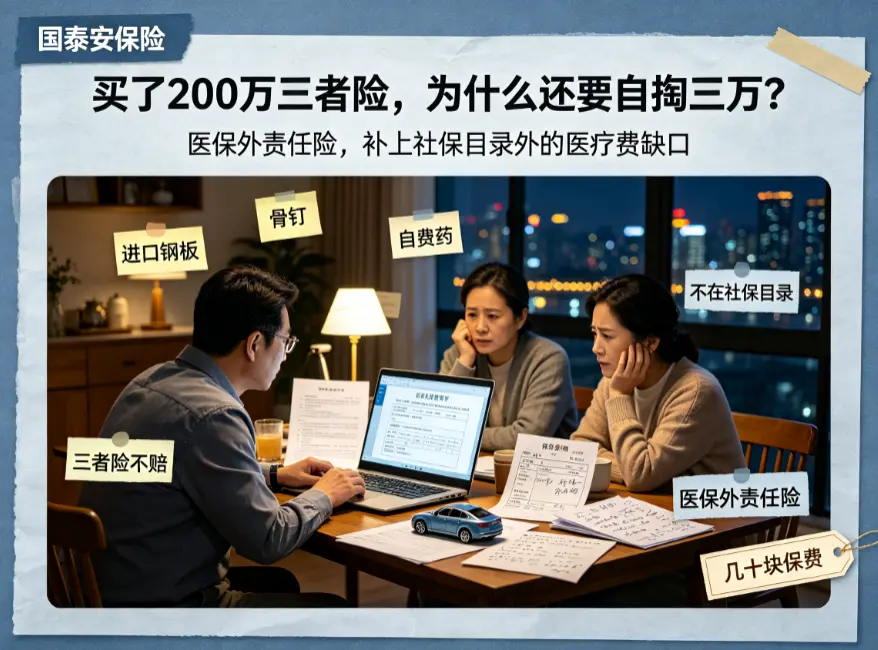 车险里的“隐藏彩蛋”：几十块的医保外责任险，能帮你省下几万块(图1)